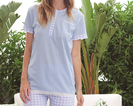 detalle pijama de verano para mujer modelo Ambra