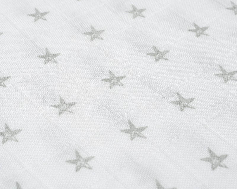 detalle muselina para bebe modelo star en color gris