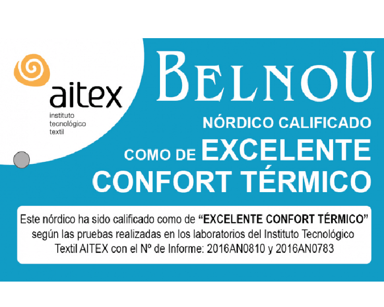 certificado confort térmico relleno nórdico Belnou
